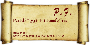 Palágyi Filoména névjegykártya
